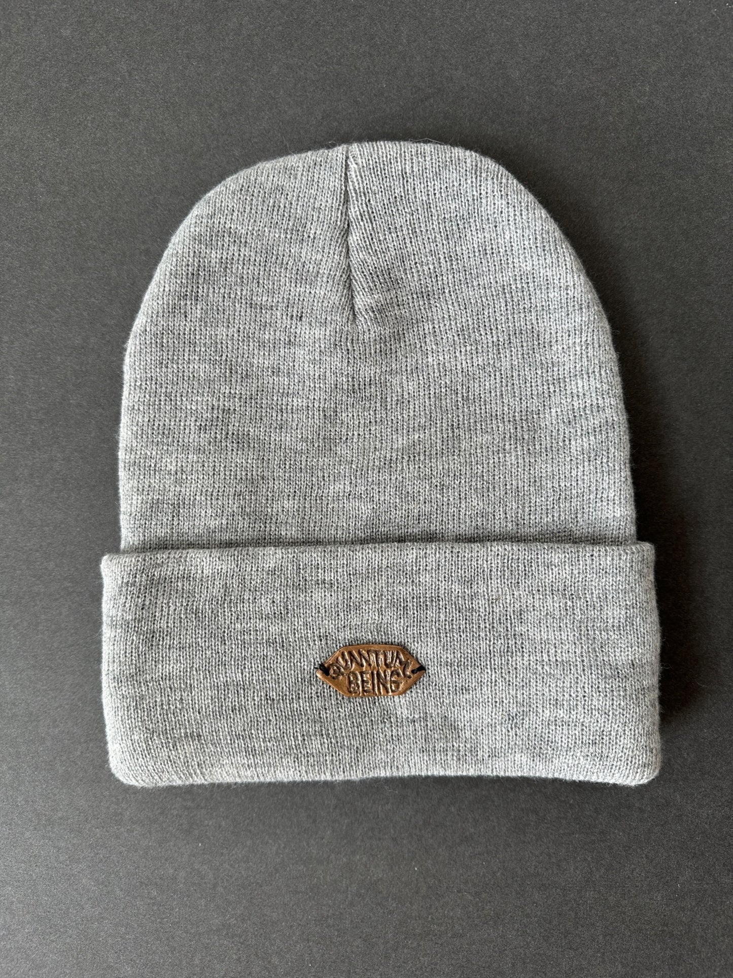 026. Bronze “QUANTUM BEING” Beanie in heather gray