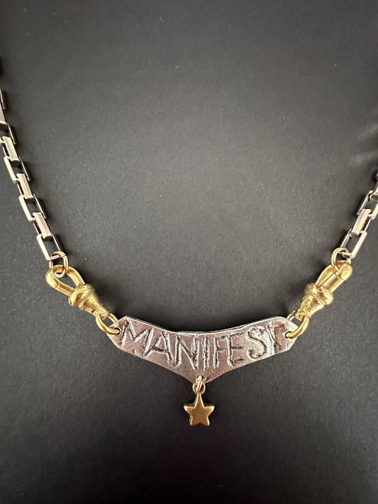 011. ”MANIFEST” Silver Pendant Necklace
