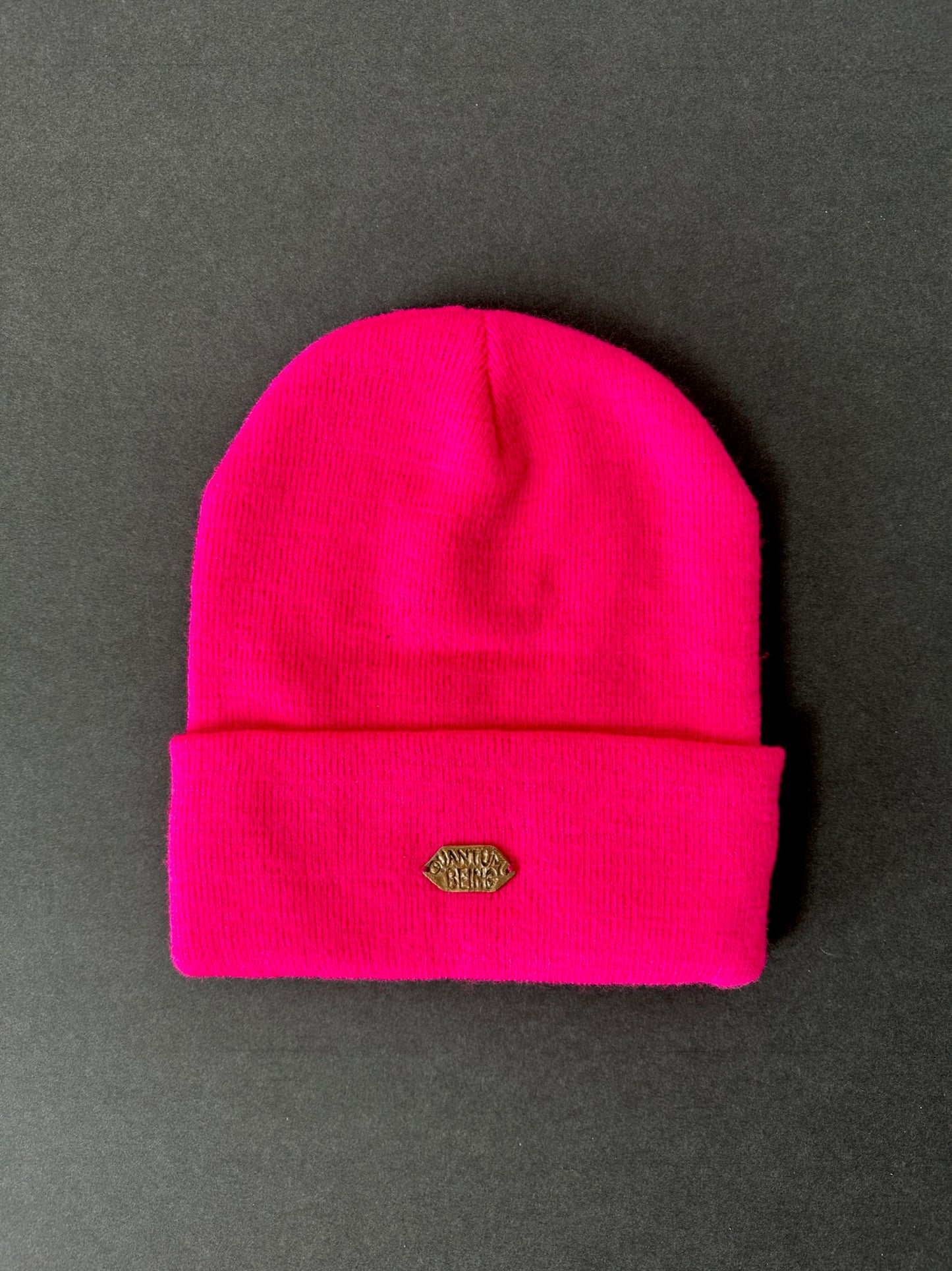 024. Bronze “QUANTUM BEING” Beanie in hot pink