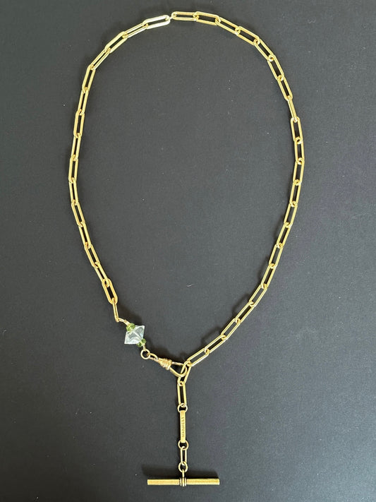 017.  Drop Bar Pendant Necklace