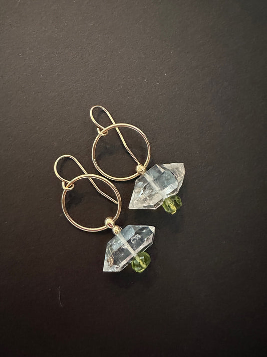 018. Orbit Herkimer Diamond Earrings