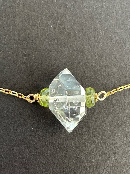 022. “I am beautiful” Herkimer diamond necklace