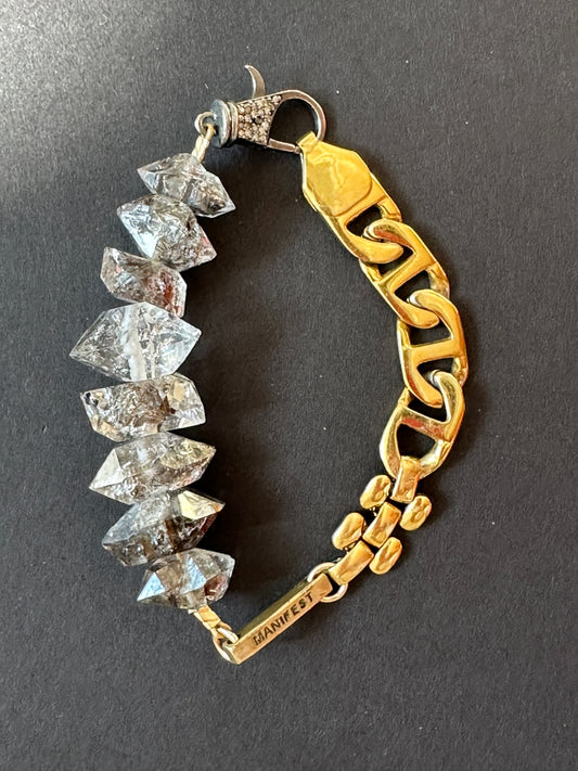005. Black Herkimer Diamond Bracelet