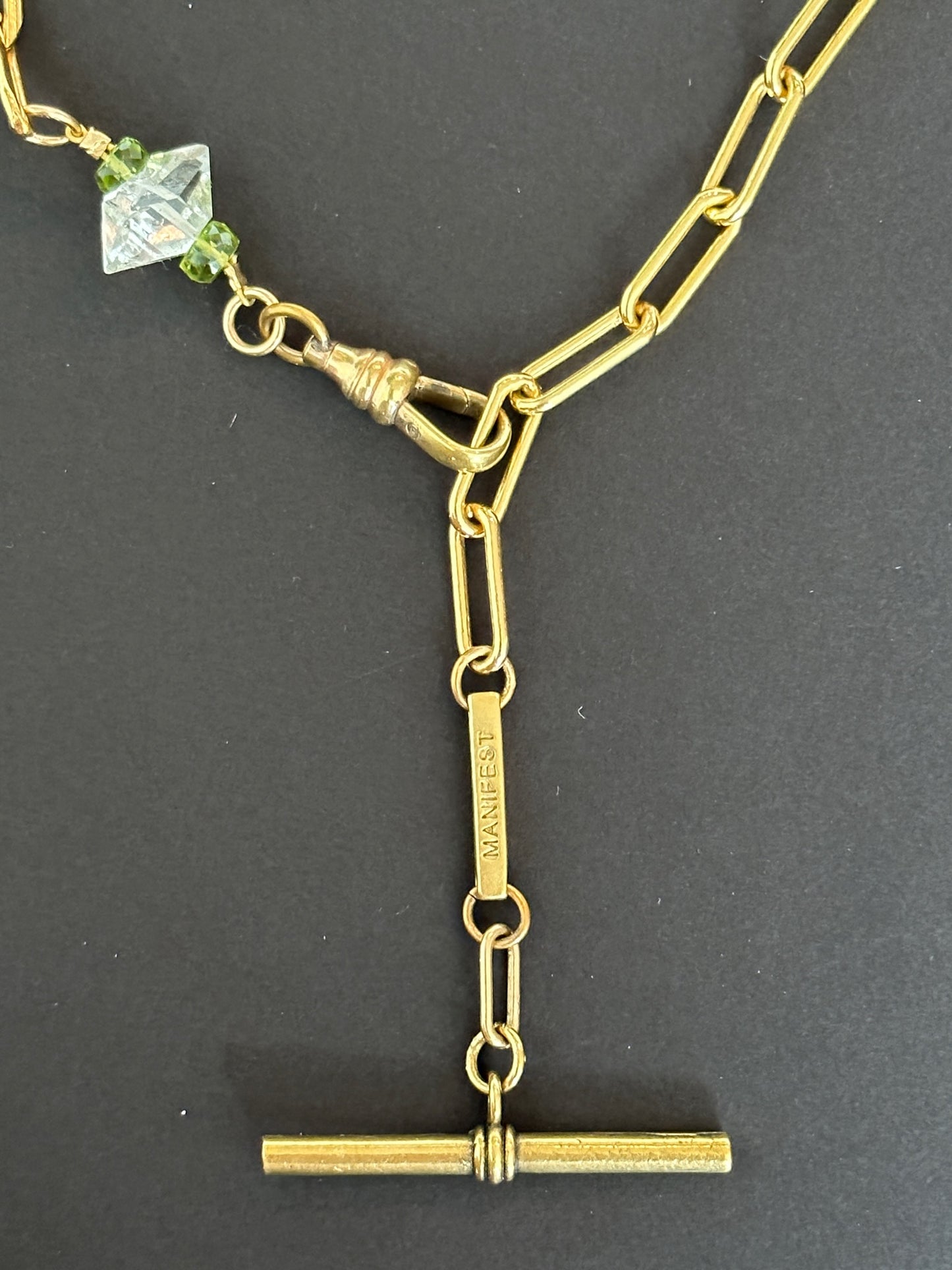 017.  Drop Bar Pendant Necklace