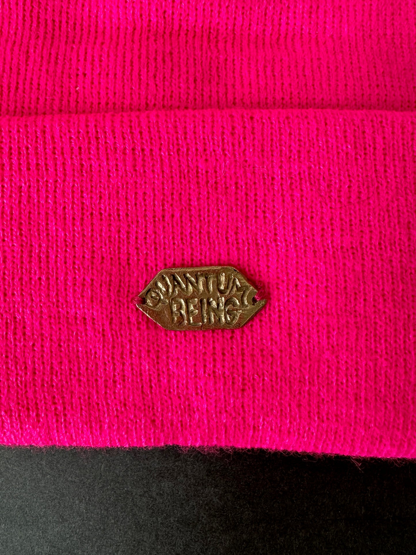 024. Bronze “QUANTUM BEING” Beanie in hot pink