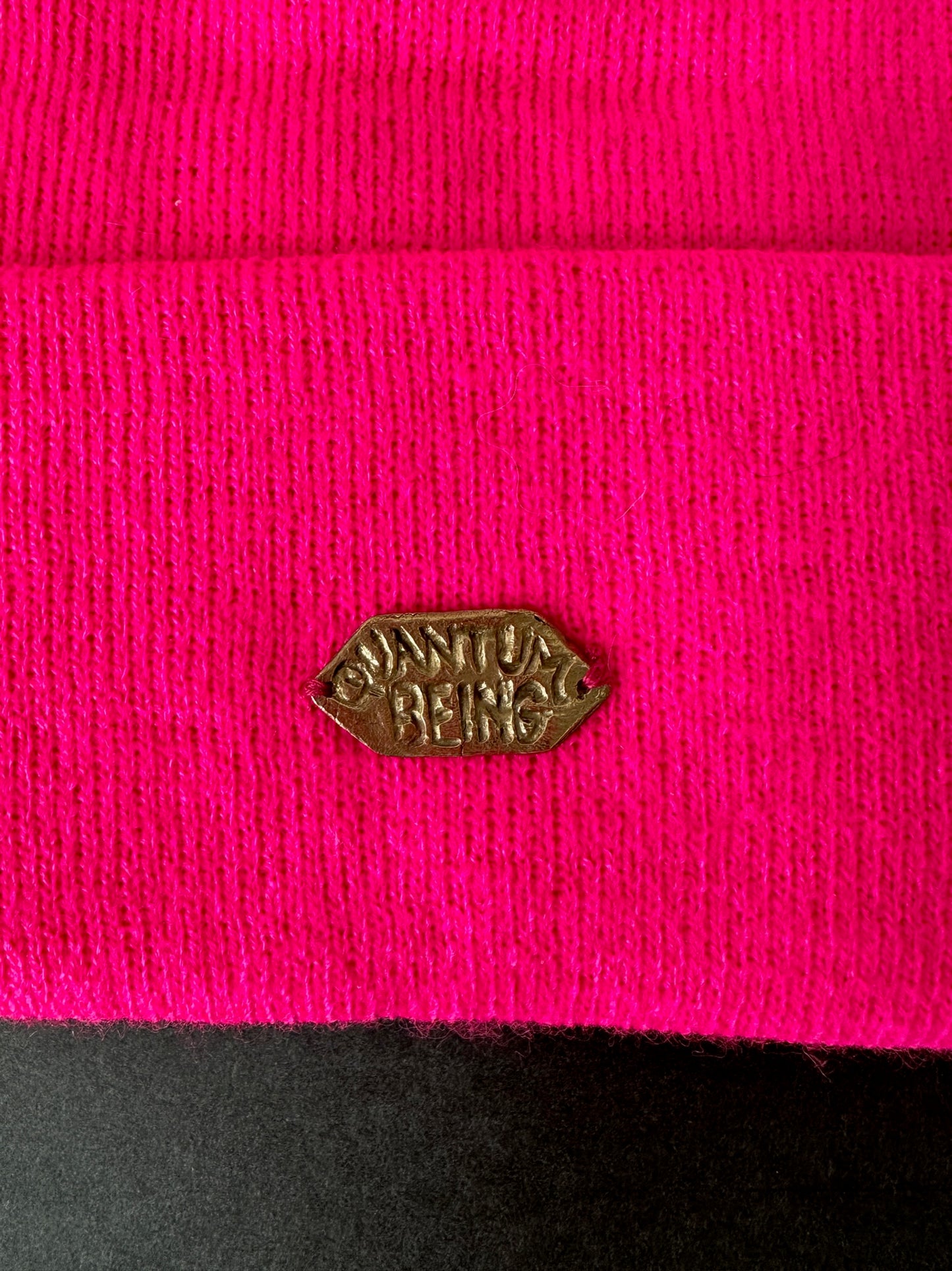024. Bronze “QUANTUM BEING” Beanie in hot pink