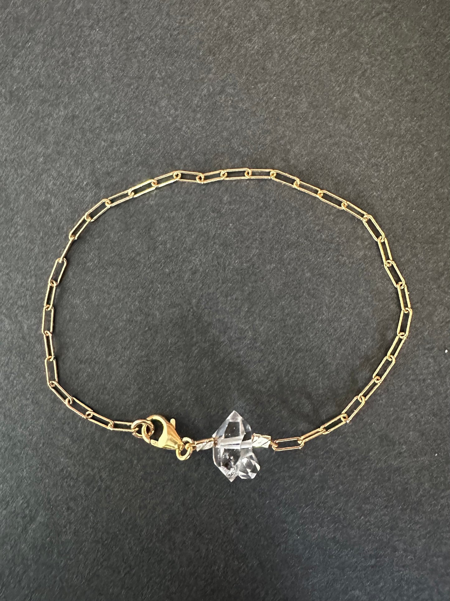 013. Single Herkimer Diamond Bracelet