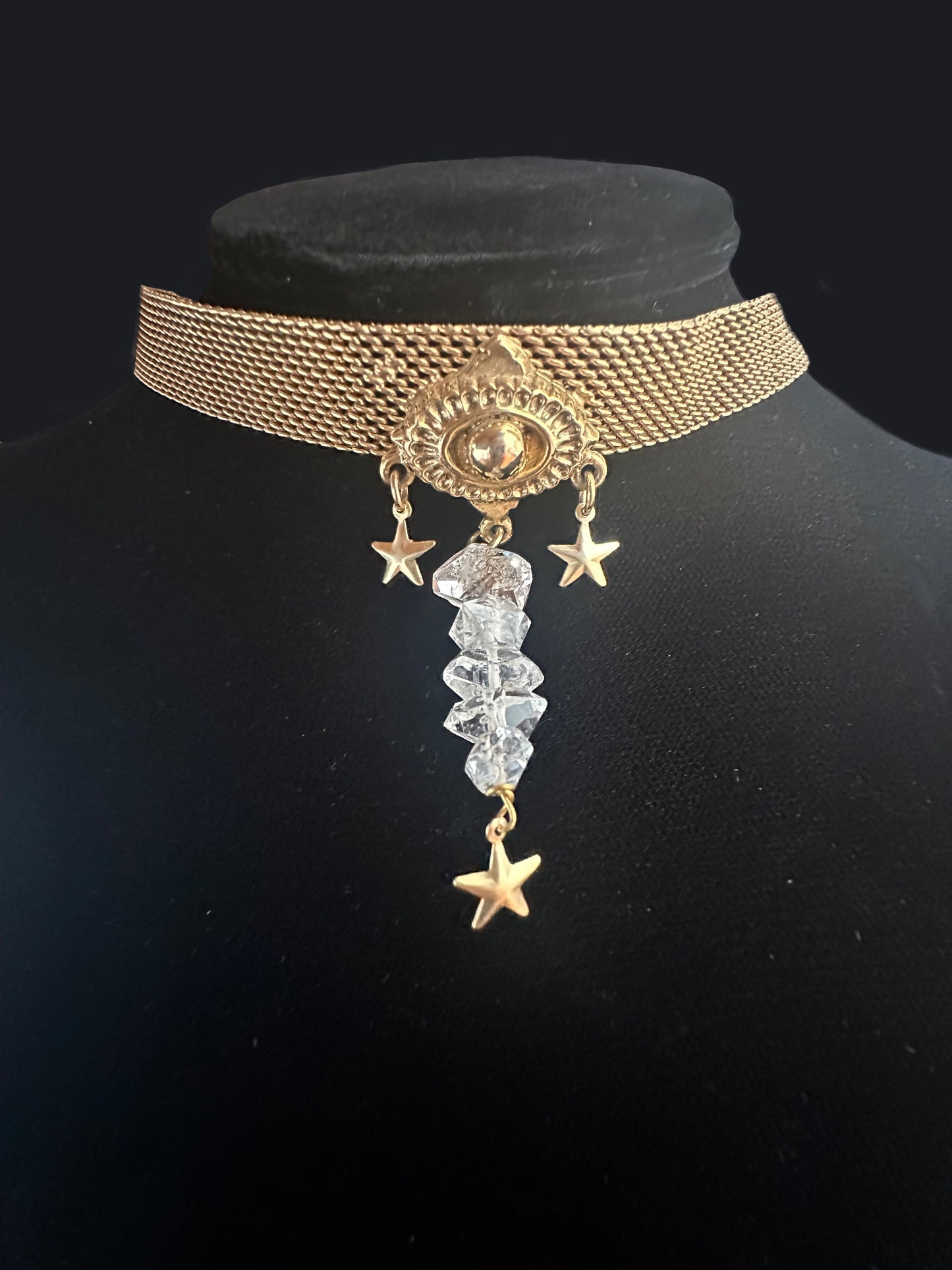 048. Star Choker Herkimer Diamond Necklace