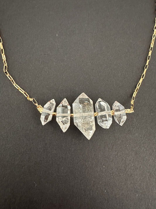 014. Graduated Herkimer Diamond Necklace